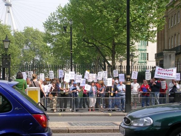 Protesters outside 10 Downing Street