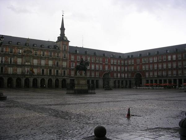 Plaza Mayor in the rain