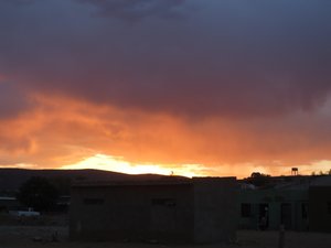 sunset after a dust storm in Opuwo