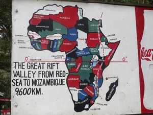 a map at a viewpoint of the great rift valley