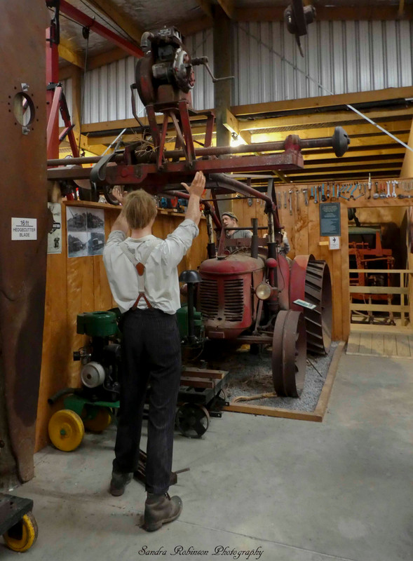 Vintage farm machinery display