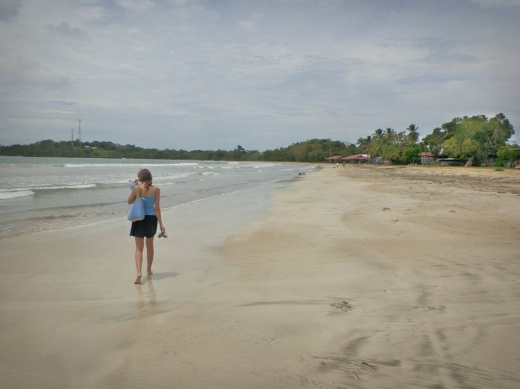 Walking along the Bocas del Toro beach