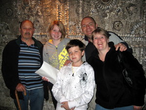 My family exploring Margates shell grotto