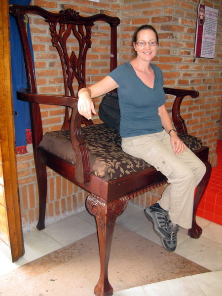 Sharon was feeling really tall in Mexico so I found her a perfect chair :-)