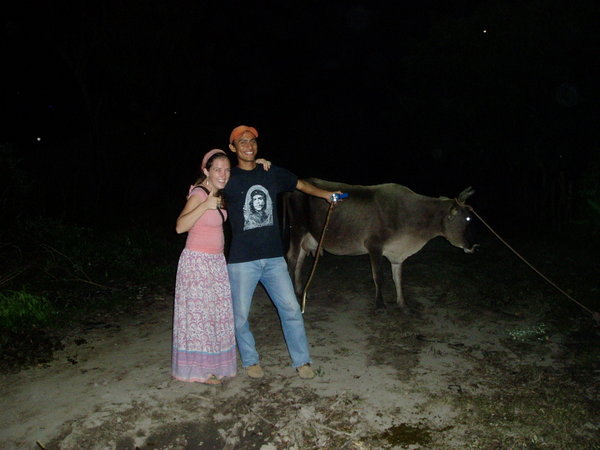 Freddy and I with a loose cow!!
