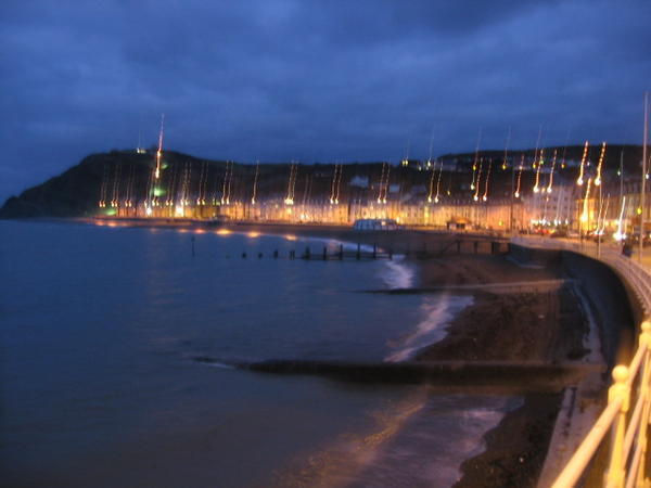 the seafront at night