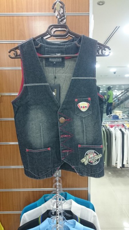 A denim waistcoat, what else?