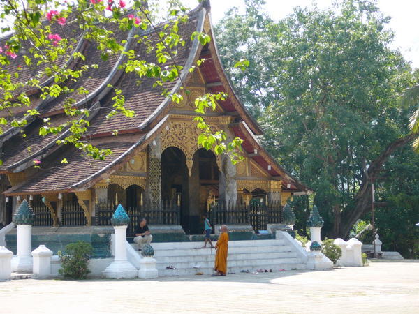 Monks by the temple