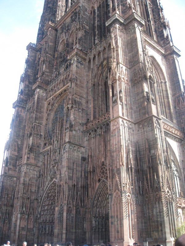 A portion of the main church of Notre Dame of Strasbourg . 