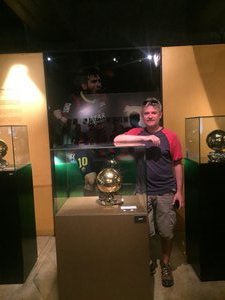 Dad at the trophy cases