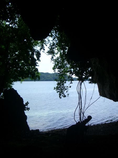 From inside the cave