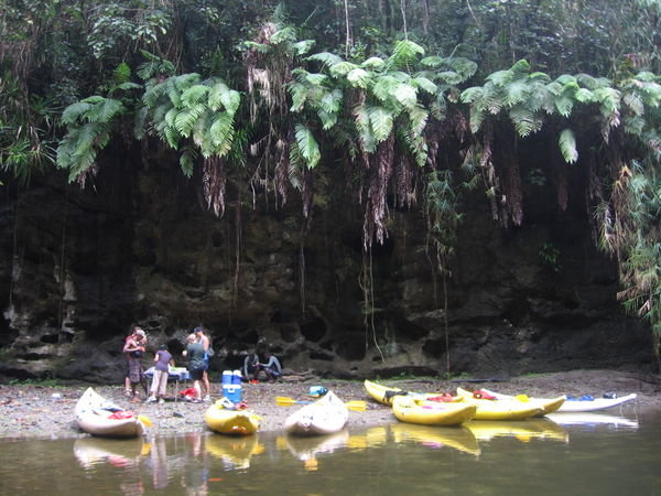 Kayaks having a rest