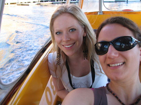 Danae and Dafne ride the Harbour Taxi!