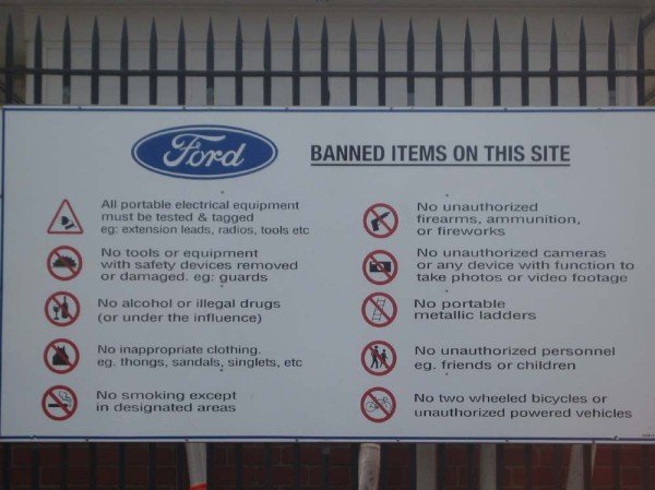 Ford plant rules