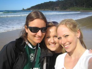 Dafne, Dana, and Danae at the beach