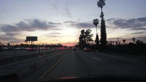 Sunset over traffic