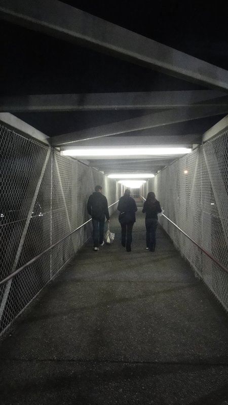 Walking through the tunnel