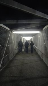 Walking through the tunnel