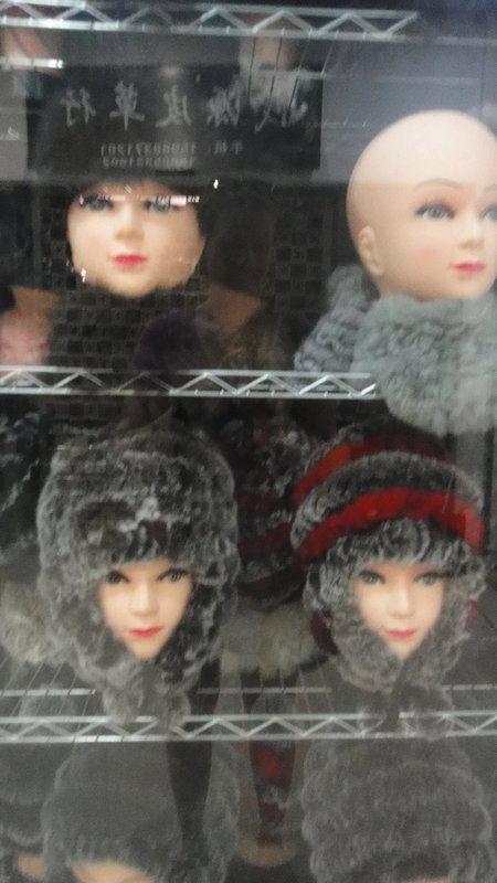 Reflection in the fur hats