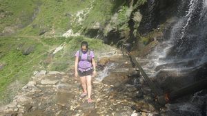 Crossing the waterfall