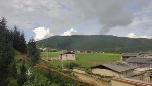 Tibetan village and landscape