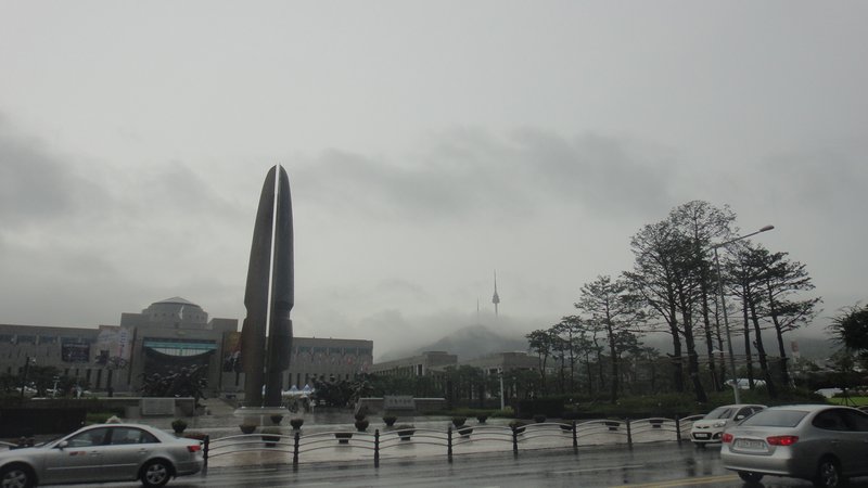 Seoul Tower through the storm