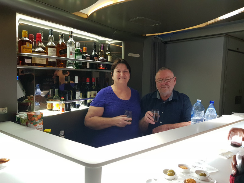 The bar on Business Class