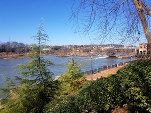 Looking over the Chatahootchie River from the Riverwalk toward Phenix City Alabama