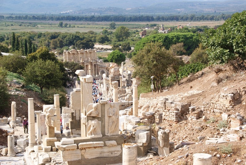Looking across the ruins of Ephesus