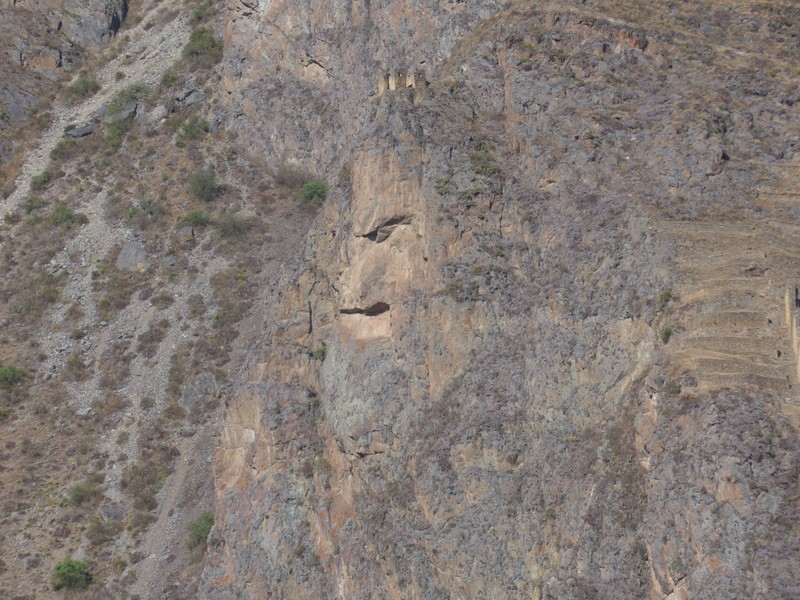 Inca face in the cliff