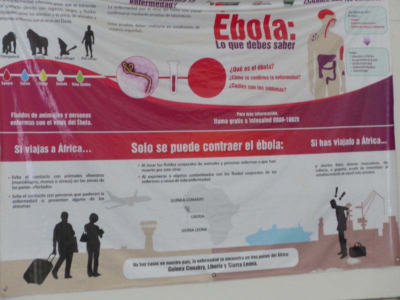 Ebola poster at Puerto Maldonado airport 