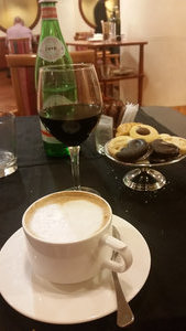 Cappuccino, Cookies, and Wine for Dessert