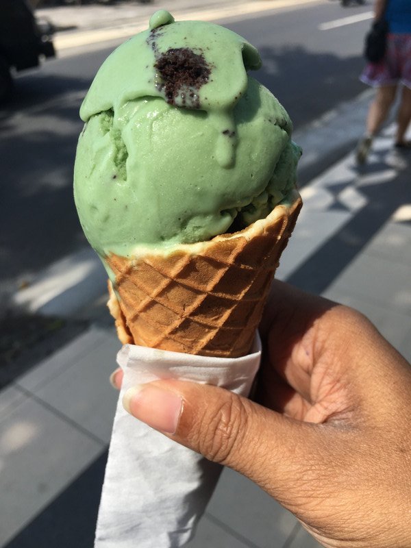 Some mint chocolate chip ice cream to boost the energy
