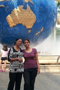 At the universal studios with my mom