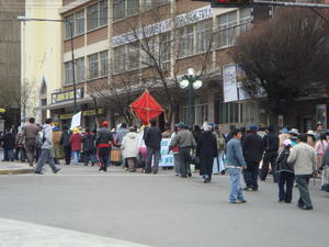 Protests along the streets of La Paz