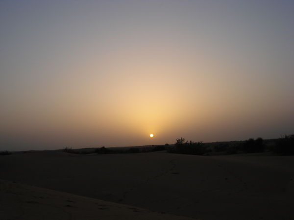 Sunrise in the desert near Jaisalmer 