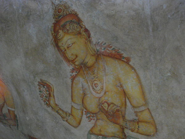 Old painting on the cavesat Sigiriya.