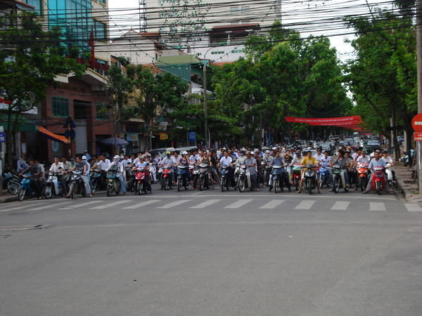 The roads full of bikes in Hanoi