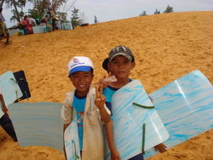 Boys on the sand dunes