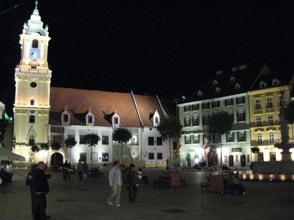 main square at night