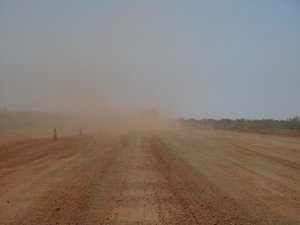 Duststorm roadworks