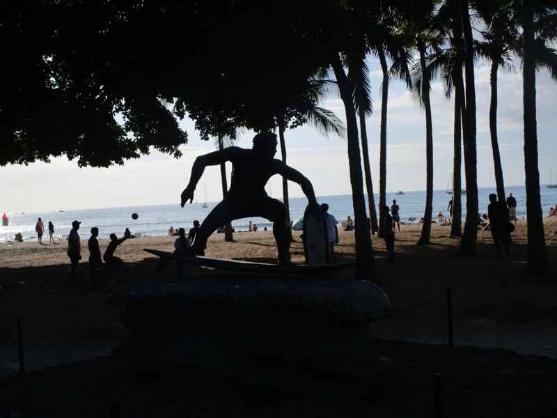 Surfer statue