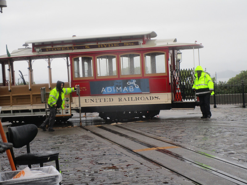Turning the cable cars