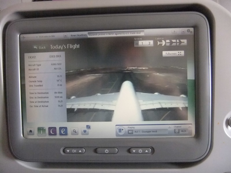Flight info and view from tail camera