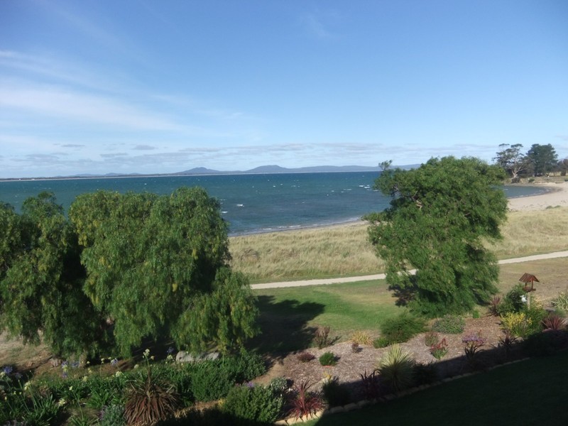 View of Gt Oyster Bay from our room, Swansea, Tasmania
