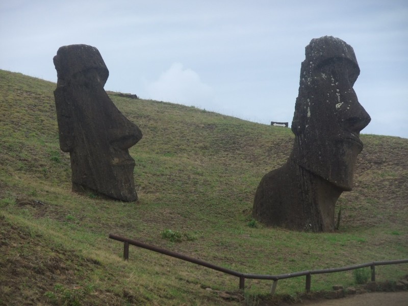 Half submerged moai