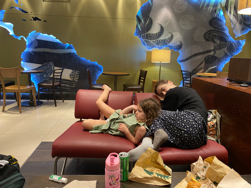 Taking a nap at airport in Amman