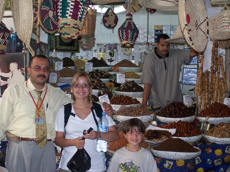 Mommy and Vitor in Fez Market