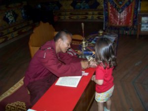 Being Blessed by a Monk