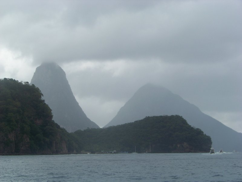 Grand Pitons in the Distance